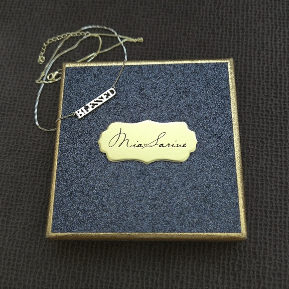 Mia Sarine Gold💛 Stationary "BLESSED"😇 Necklace - NIB - Picture 2 of 11